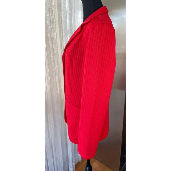Vintage 80s blazer, cherry red, woman unlined jacket, Hobnobber Canada, 4/6 (S) - Picture 4 of 10